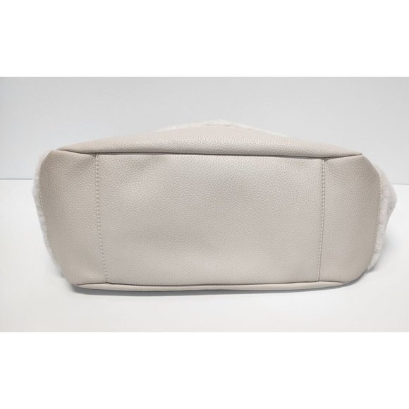 Cynthia Rowley Duffle Ivory Cream Fur Adjustable Removable Crossbody Strap - Picture 3 of 14